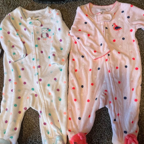 Baby girl Carter Terry Clothe Pj’s Bundle - Picture 2 of 5